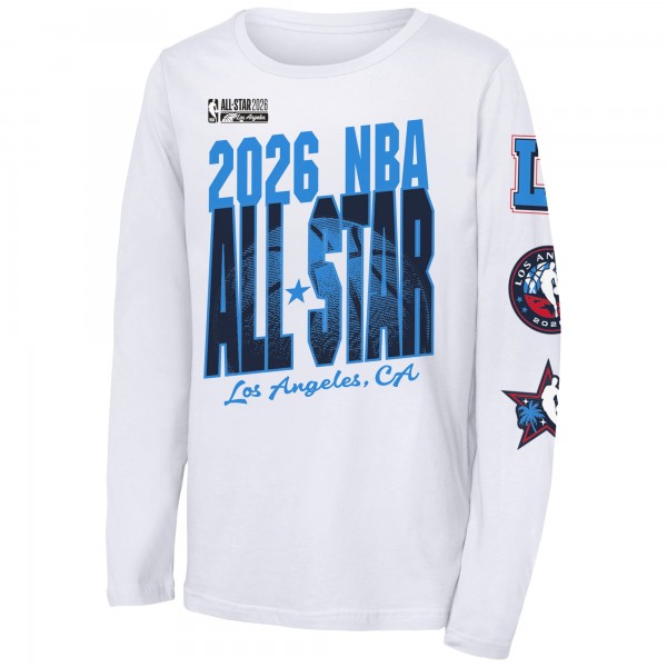 Подростковая Outerstuff White 2026 NBA All-Star Game Long Sleeve T-Shirt