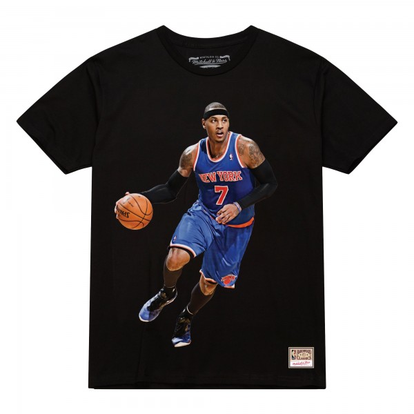 New York Knicks Carmelo Anthony Black Ultimate Player Name & Number T-Shirt