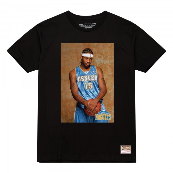 Denver Nuggets Carmelo Anthony Black Rookie Photo Name & Number T-Shirt