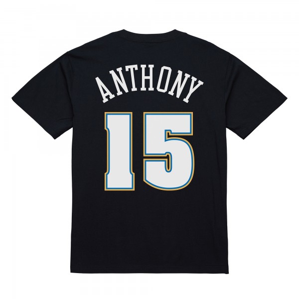 Denver Nuggets Carmelo Anthony Black Rookie Photo Name & Number T-Shirt