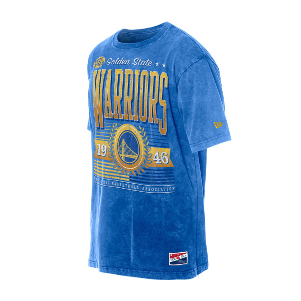 Футболка Golden State Warriors New Era Royal Oversized Throwback Collection Mineral Wash