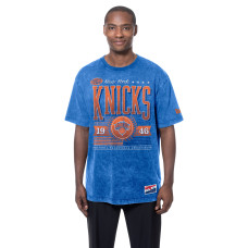 Футболка New York Knicks New Era Blue Oversized Throwback Collection Mineral Wash