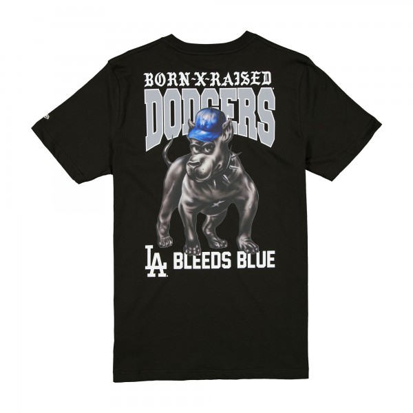 Los Angeles Dodgers New Era Born x Raised Black Bleeds Blue T-Shirt