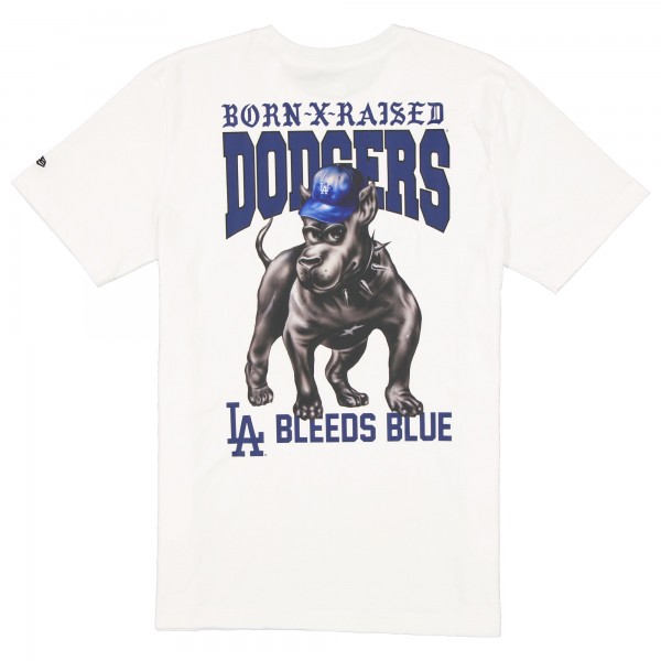 Los Angeles Dodgers New Era Born x Raised White Bleeds Blue T-Shirt