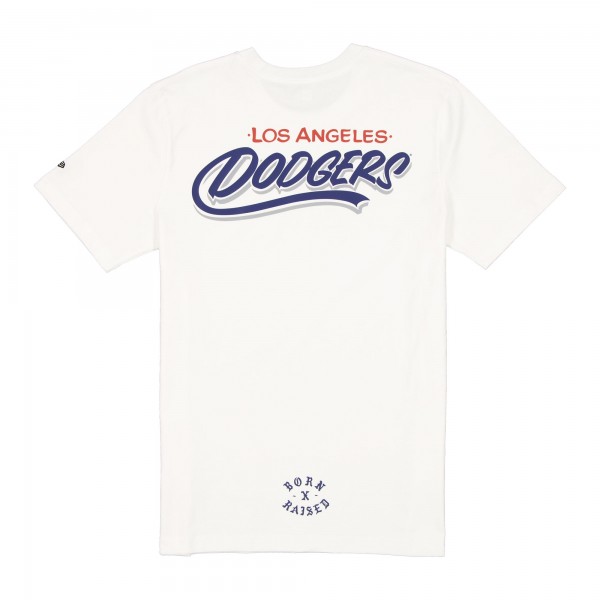 Los Angeles Dodgers New Era Born x Raised White Script T-Shirt
