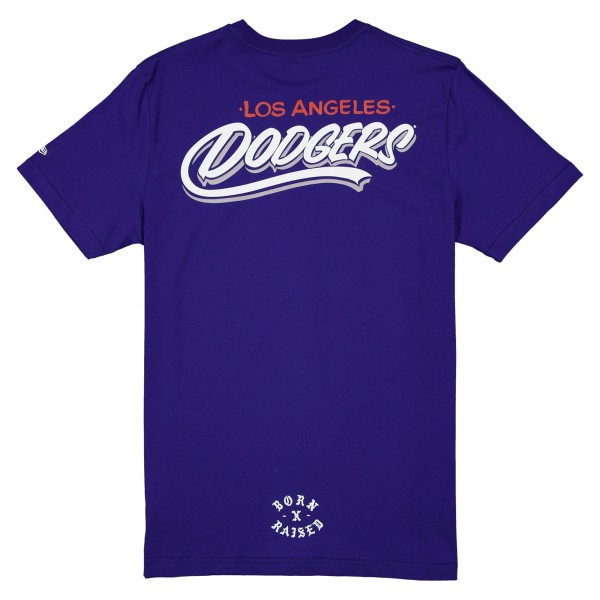 Los Angeles Dodgers New Era Born x Raised Royal Script T-Shirt