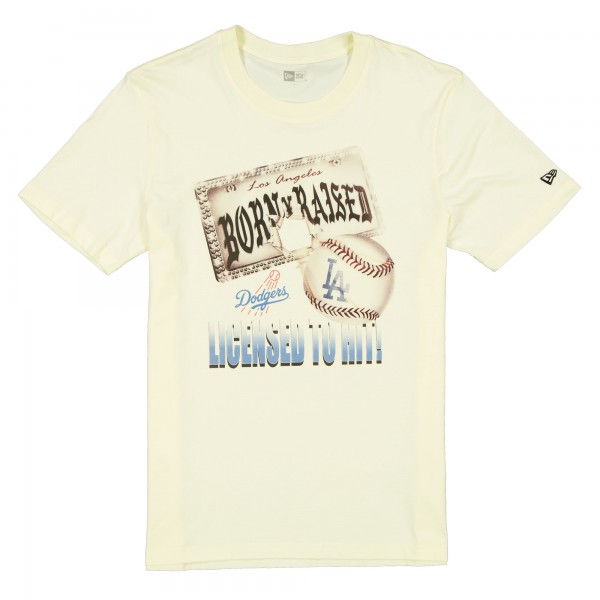 Los Angeles Dodgers New Era Born x Raised Cream Licensed To Hit T-Shirt
