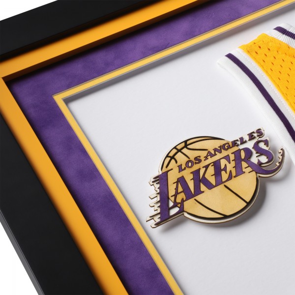 Игровая джерси Magic Johnson Los Angeles Lakers Autographed Fanatics Authentic Deluxe Framed Gold Mitchell & Ness Swingman