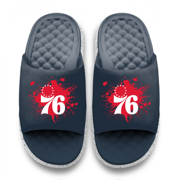 Unisex Philadelphia 76ers ISlide Centered Logo Splat Motive Slide Sandals