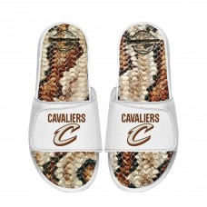 Unisex Cleveland Cavaliers ISlide White Stacked Snake Gel Slide Sandals