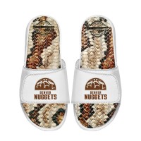Шлепки Unisex Denver Nuggets ISlide White Stacked Snake Gel