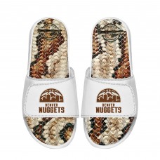 Шлепки Unisex Denver Nuggets ISlide White Stacked Snake Gel