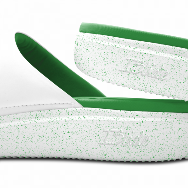 Unisex Boston Celtics ISlide Kelly Green/White Centered Logo Splat Motive Slide Sandals