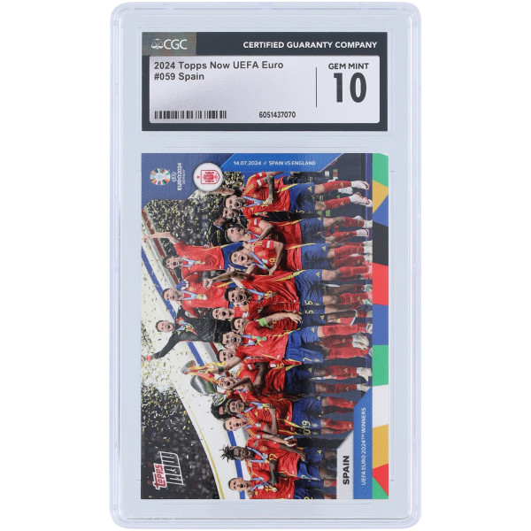 Карточка Spain National Team 2024 Topps Now UEFA Euro 2024 Winners #59 CGC Authenticated 10