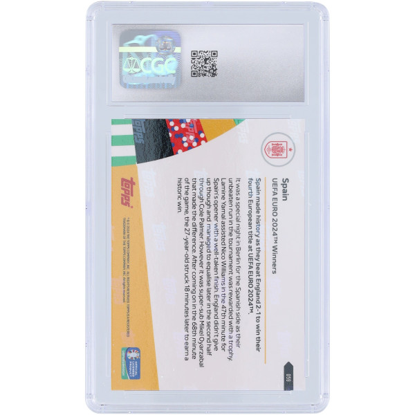 Карточка Spain National Team 2024 Topps Now UEFA Euro 2024 Winners #59 CGC Authenticated 10