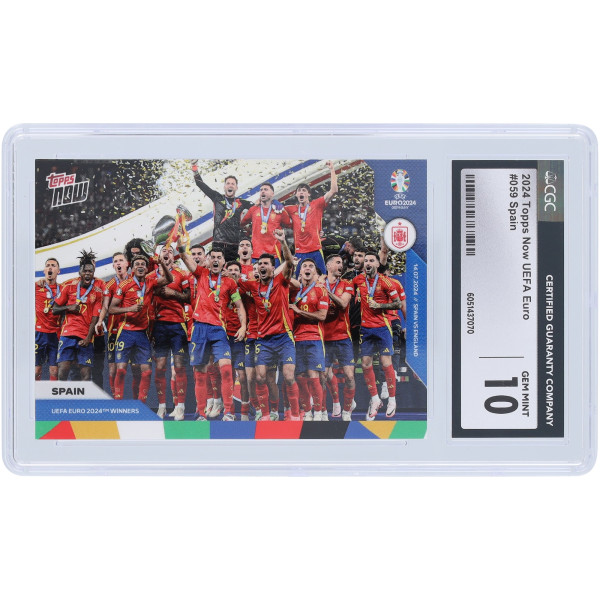 Карточка Spain National Team 2024 Topps Now UEFA Euro 2024 Winners #59 CGC Authenticated 10