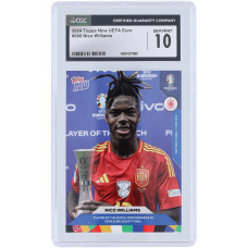 Карточка Nico Williams Spain National Team 2024 Topps Now UEFA Euro Of The Match Performance In UEFA Euro 2024 Final #60 CGC Authenticated 10