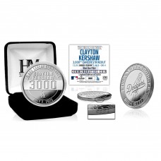 Los Angeles Dodgers Clayton Kershaw Highland Mint 3000th Career Strikeout Silver Plated Coin