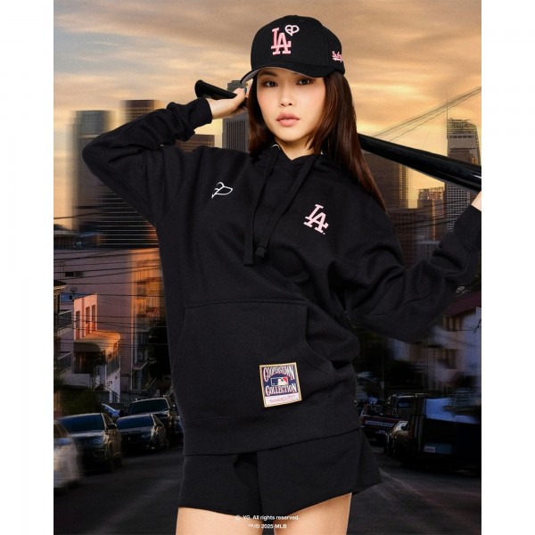 Los Angeles Dodgers Mitchell & Ness x BLACKPINK Black Pullover Hoodie - Limited Edition