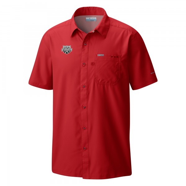 Рубашка с коротким рукавом USA Swimming Columbia Slack Tide - Red