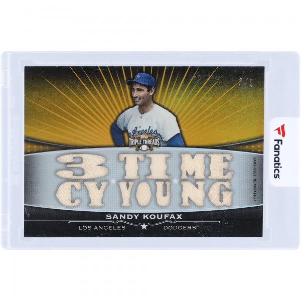 Sandy Koufax Los Angeles Dodgers 2011 Topps Triple Threads Multi Game-Used Relics #TTFR-25 #3/9 Card