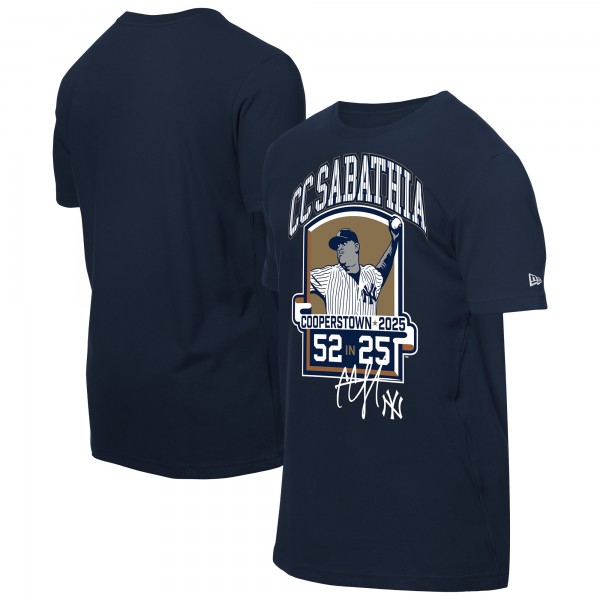 New York Yankees CC Sabathia New Era Navy 2025 National Baseball Hall of Fame Graphic T-Shirt