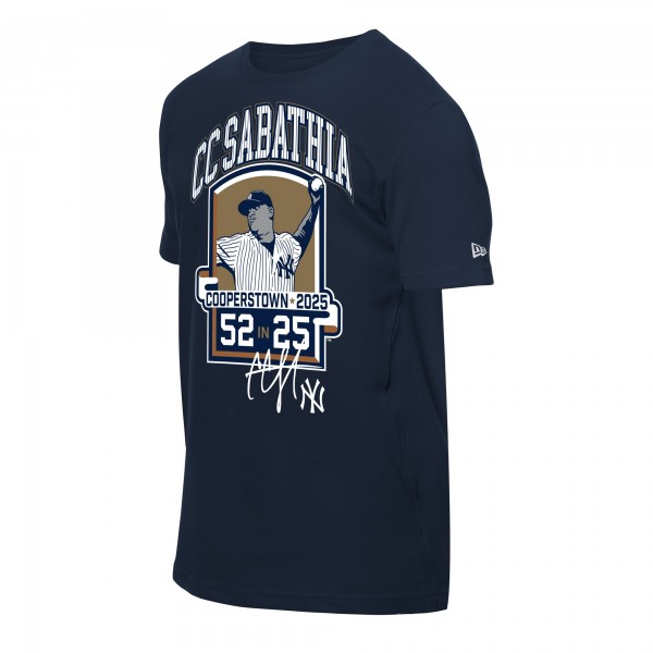 New York Yankees CC Sabathia New Era Navy 2025 National Baseball Hall of Fame Graphic T-Shirt