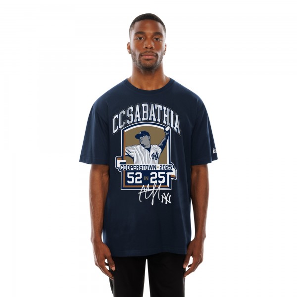 New York Yankees CC Sabathia New Era Navy 2025 National Baseball Hall of Fame Graphic T-Shirt