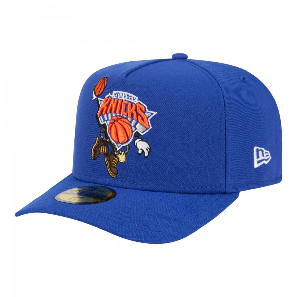 Бейсболка New York Knicks New Era Blue Injection Cartoon Logo A-Frame 59FIFTY