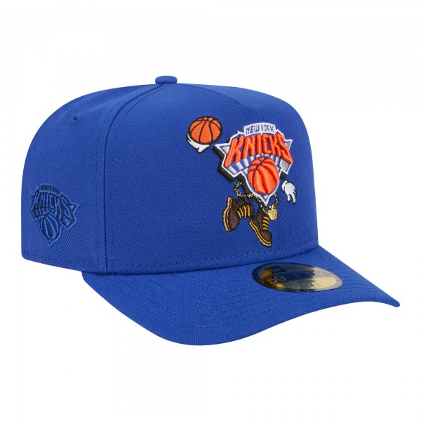Бейсболка New York Knicks New Era Blue Injection Cartoon Logo A-Frame 59FIFTY