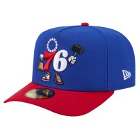 Бейсболка Philadelphia 76ers New Era Blue Injection Cartoon Logo A-Frame 59FIFTY