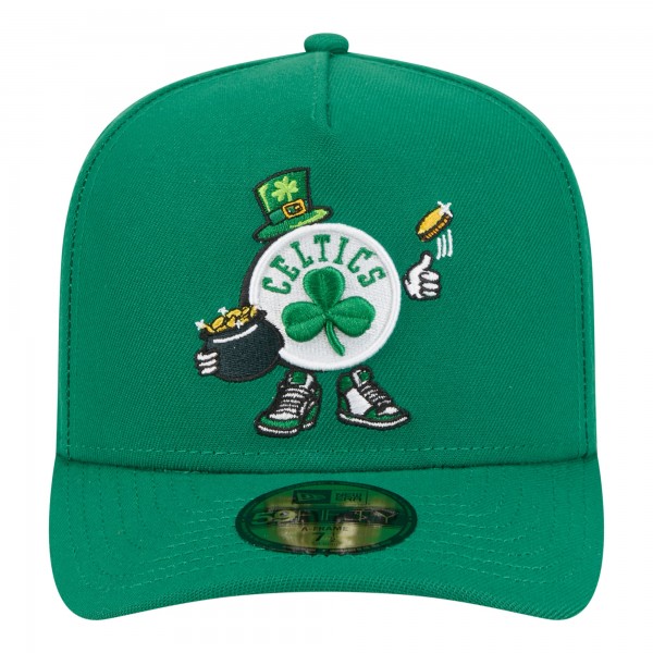 Бейсболка Boston Celtics New Era Kelly Green Injection Cartoon Logo A-Frame 59FIFTY