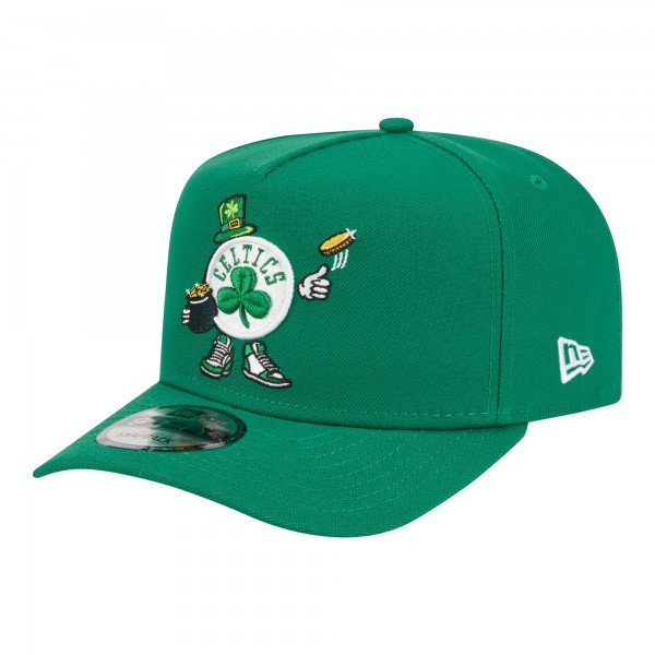 Бейсболка Boston Celtics New Era Kelly Green Injection Cartoon Logo A-Frame 9FIFTY