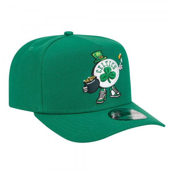 Бейсболка Boston Celtics New Era Kelly Green Injection Cartoon Logo A-Frame 9FIFTY