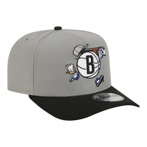 Бейсболка Brooklyn Nets New Era Gray Injection Cartoon Logo A-Frame 9FIFTY