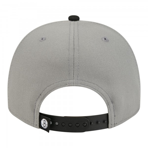 Бейсболка Brooklyn Nets New Era Gray Injection Cartoon Logo A-Frame 9FIFTY