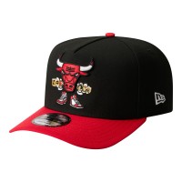 Бейсболка Chicago Bulls New Era Black Injection Cartoon Logo A-Frame 9FIFTY