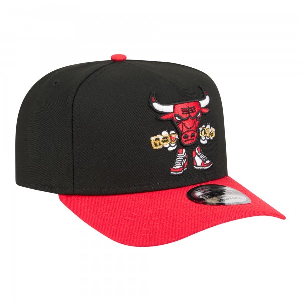 Бейсболка Chicago Bulls New Era Black Injection Cartoon Logo A-Frame 9FIFTY