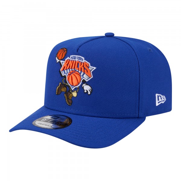 Бейсболка New York Knicks New Era Blue Injection Cartoon Logo A-Frame 9FIFTY