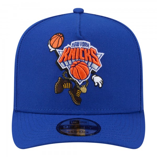 Бейсболка New York Knicks New Era Blue Injection Cartoon Logo A-Frame 9FIFTY