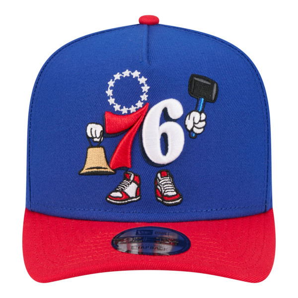 Бейсболка Philadelphia 76ers New Era Royal Injection Cartoon Logo A-Frame 9FIFTY