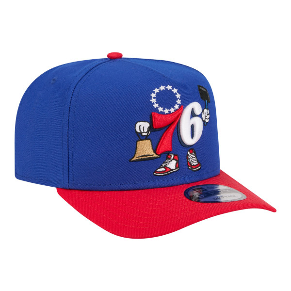 Бейсболка Philadelphia 76ers New Era Royal Injection Cartoon Logo A-Frame 9FIFTY