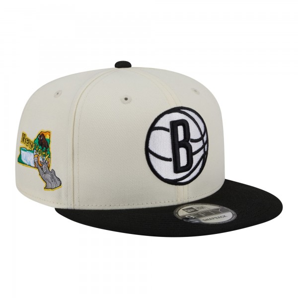Бейсболка Brooklyn Nets New Era White Injection Localized 9FIFTY Snapback