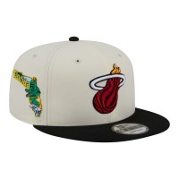 Бейсболка Miami Heat New Era White Injection Localized 9FIFTY Snapback