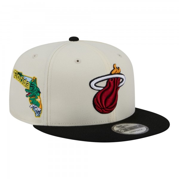 Бейсболка Miami Heat New Era White Injection Localized 9FIFTY Snapback