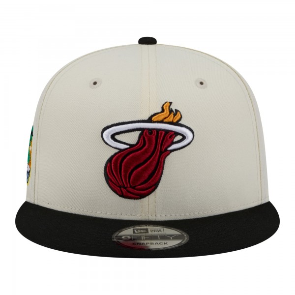 Бейсболка Miami Heat New Era White Injection Localized 9FIFTY Snapback