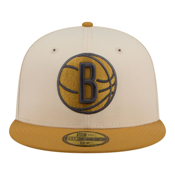 Бейсболка Brooklyn Nets New Era Cream/Tan Two-Tone Color Pack 59FIFTY