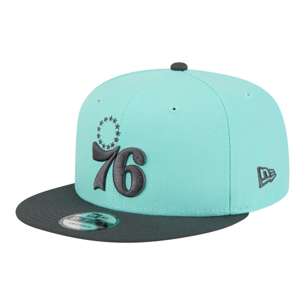Бейсболка Philadelphia 76ers New Era Turquoise/Charcoal Color Pack Two-Tone 9FIFTY