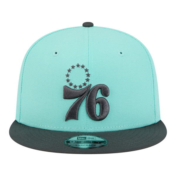 Бейсболка Philadelphia 76ers New Era Turquoise/Charcoal Color Pack Two-Tone 9FIFTY