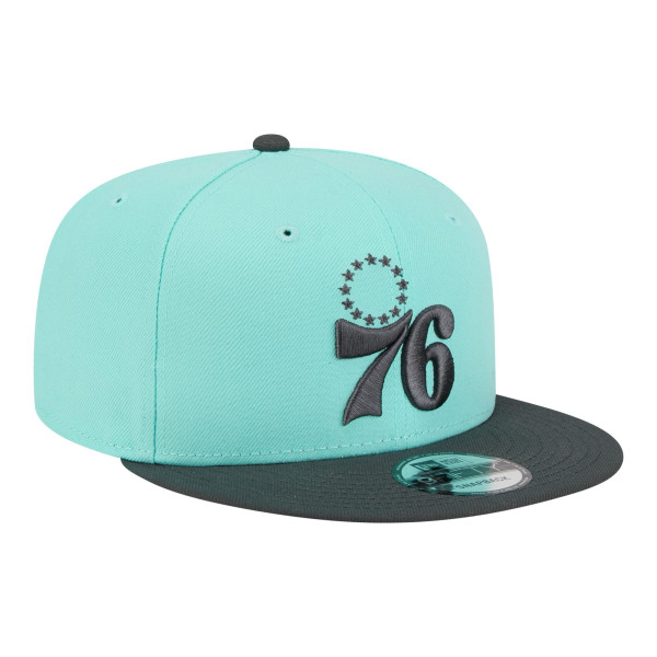 Бейсболка Philadelphia 76ers New Era Turquoise/Charcoal Color Pack Two-Tone 9FIFTY